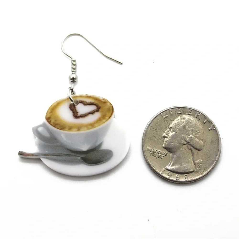 Coffee, Latte Acrylic Earrings